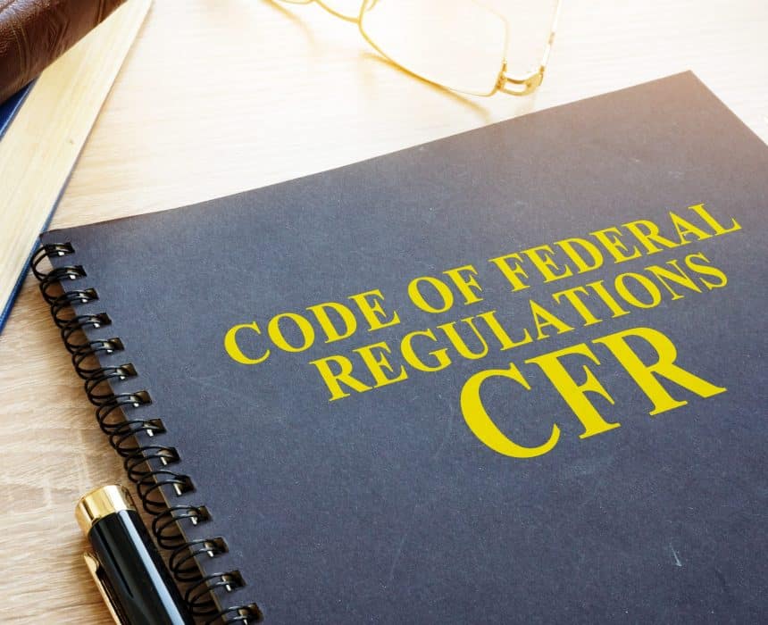 Code of federal regulations (CFR).
